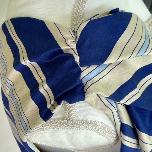 Banana Republic Blue and Cream Striped One-Shoulder Dress, Elegant and Beautiful - Picture 4 of 12